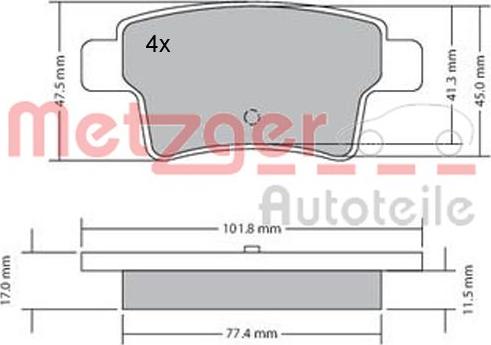 Metzger 1170264 - Bremžu uzliku kompl., Disku bremzes ps1.lv