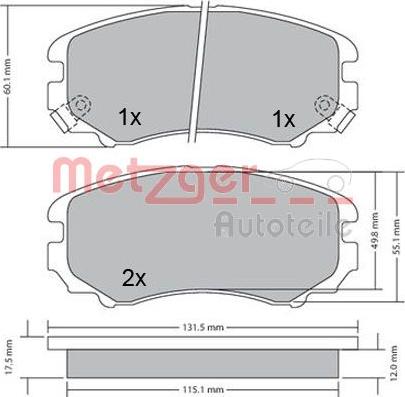 Metzger 1170262 - Bremžu uzliku kompl., Disku bremzes ps1.lv