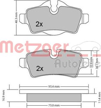 Metzger 1170201 - Bremžu uzliku kompl., Disku bremzes ps1.lv