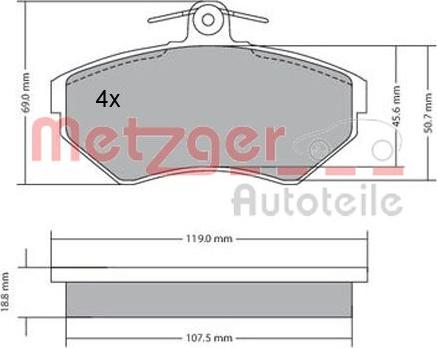 Metzger 1170214 - Bremžu uzliku kompl., Disku bremzes ps1.lv