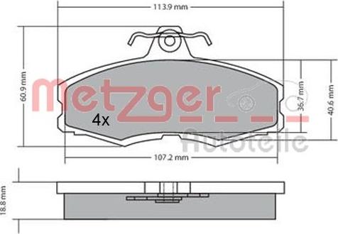 Metzger 1170286 - Bremžu uzliku kompl., Disku bremzes ps1.lv