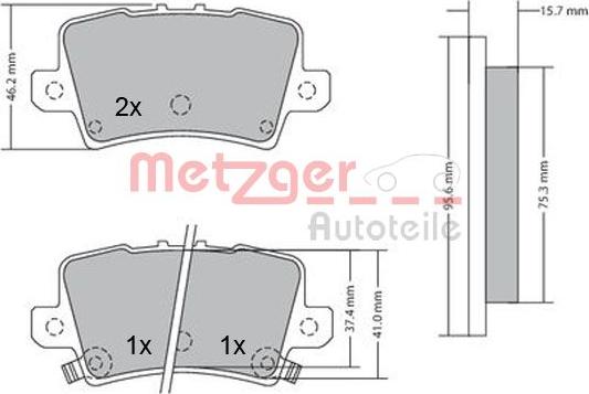 Metzger 1170288 - Bremžu uzliku kompl., Disku bremzes ps1.lv