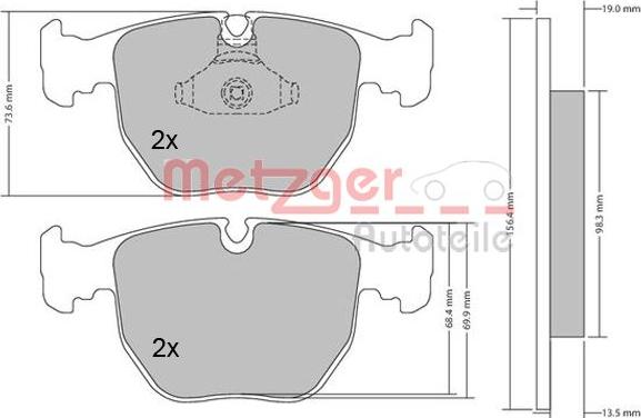 Metzger 1170238 - Bremžu uzliku kompl., Disku bremzes ps1.lv