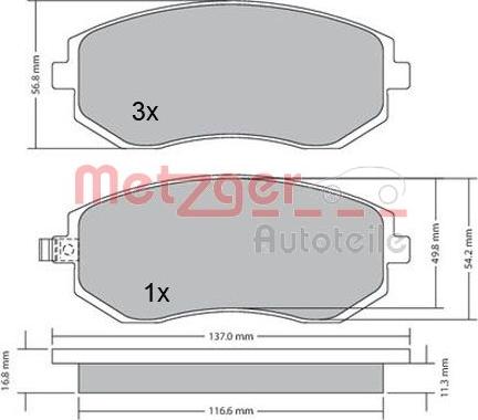 Metzger 1170275 - Bremžu uzliku kompl., Disku bremzes ps1.lv