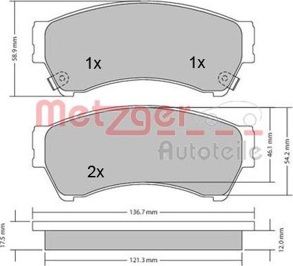 Metzger 1170270 - Bremžu uzliku kompl., Disku bremzes ps1.lv