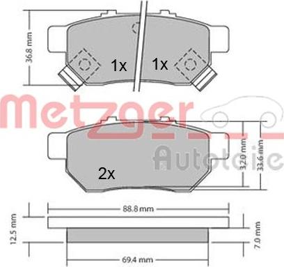 Metzger 1170272 - Bremžu uzliku kompl., Disku bremzes ps1.lv