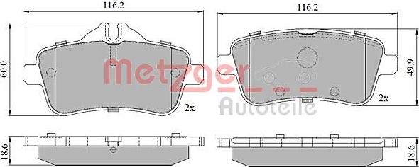 Metzger 1170786 - Bremžu uzliku kompl., Disku bremzes ps1.lv