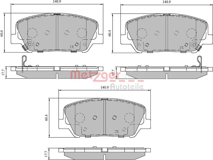 Metzger 1170780 - Bremžu uzliku kompl., Disku bremzes ps1.lv