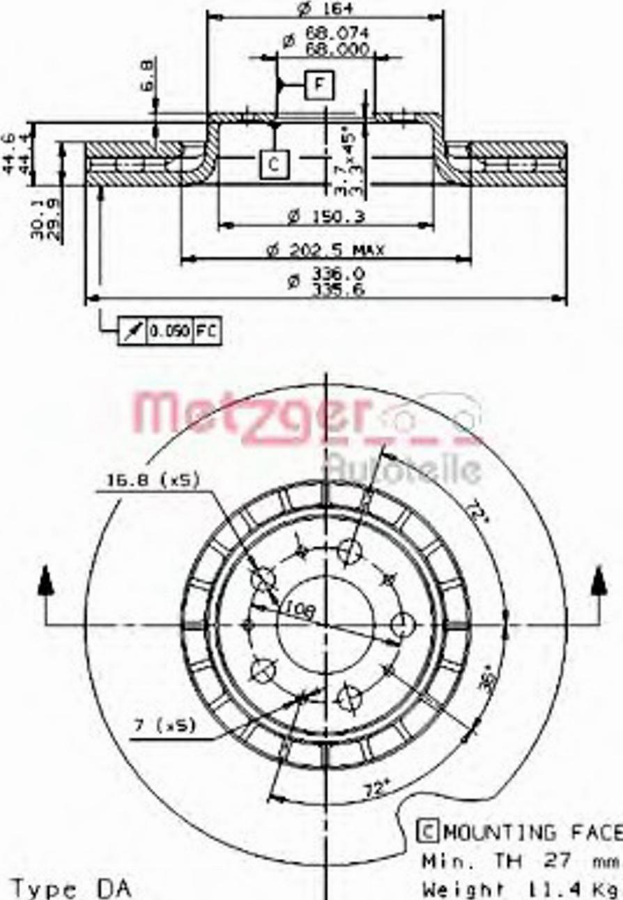 Metzger 24977 - Bremžu diski ps1.lv