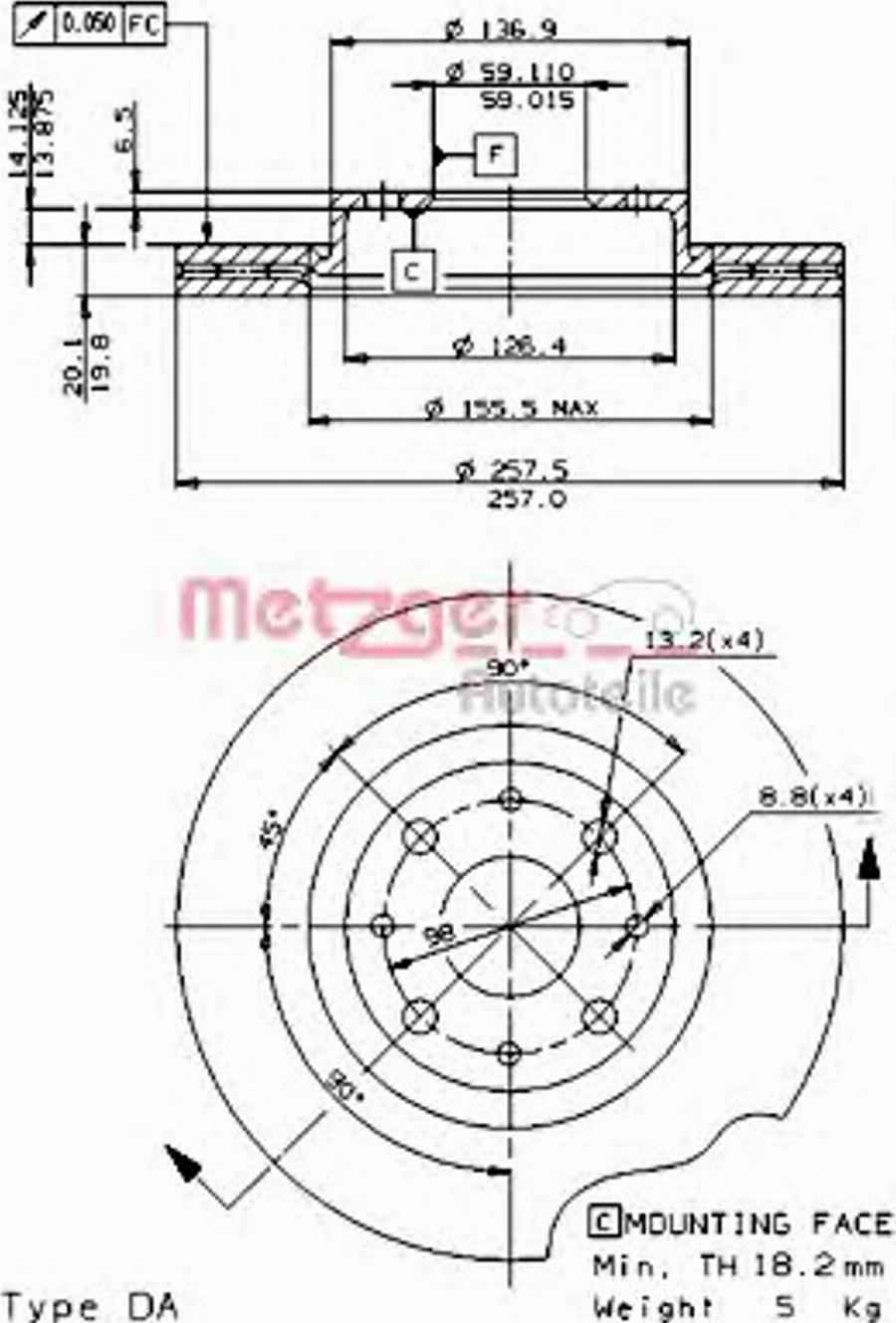 Metzger 24499 E - Bremžu diski ps1.lv