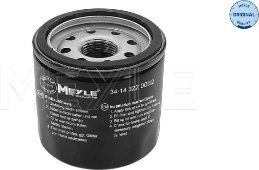 Meyle 34-14 322 0002 - Eļļas filtrs ps1.lv