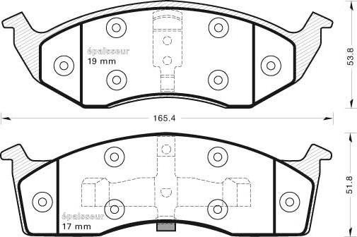 MOPAR PARTS 5014438AA - Bremžu uzliku kompl., Disku bremzes ps1.lv