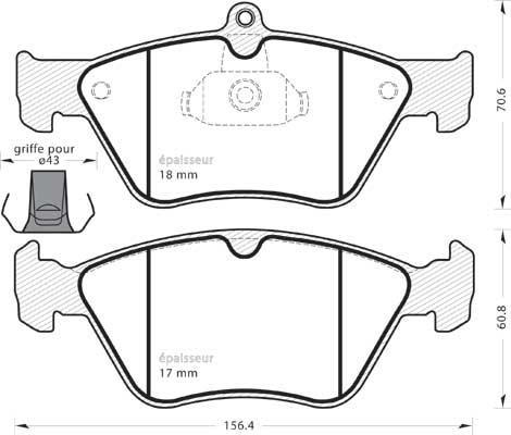 Metzger 046800 - Bremžu uzliku kompl., Disku bremzes ps1.lv