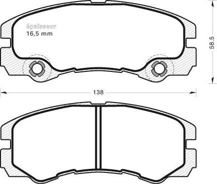 PEUGEOT 181385 - Bremžu uzliku kompl., Disku bremzes ps1.lv