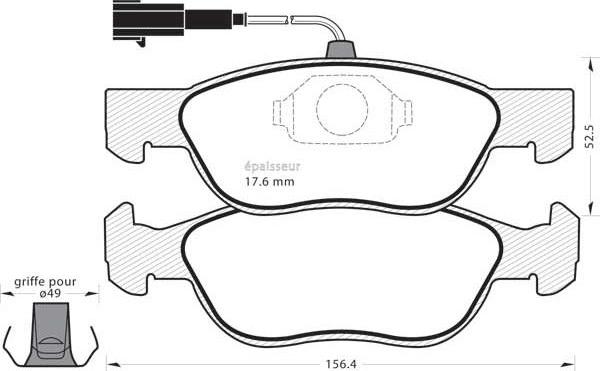 R Brake RB1282-206 - Bremžu uzliku kompl., Disku bremzes ps1.lv