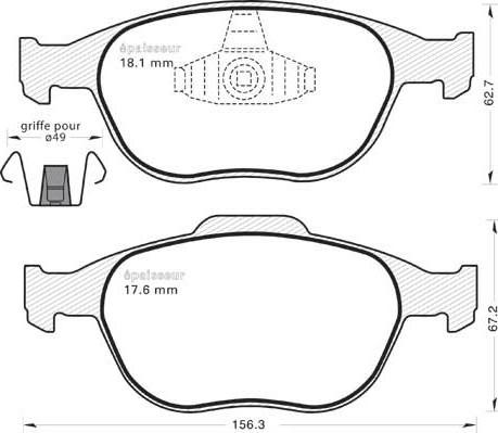 TRUPART DP11568RS - Bremžu uzliku kompl., Disku bremzes ps1.lv