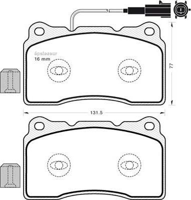 FIAT 0077365490 - Bremžu uzliku kompl., Disku bremzes ps1.lv