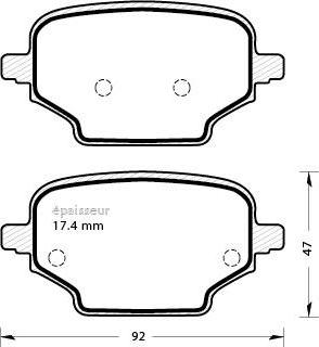 Opel 1647887380 - Bremžu uzliku kompl., Disku bremzes ps1.lv