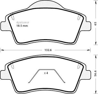 Japanparts JPA0355 - Bremžu uzliku kompl., Disku bremzes ps1.lv