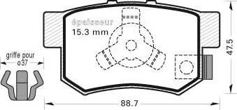 MGA 834 - Bremžu uzliku kompl., Disku bremzes ps1.lv