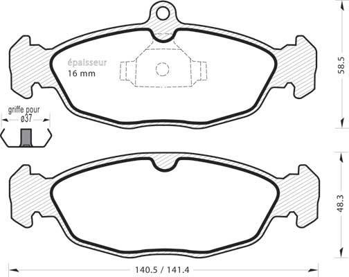 G.U.D. GBP039300 - Bremžu uzliku kompl., Disku bremzes ps1.lv