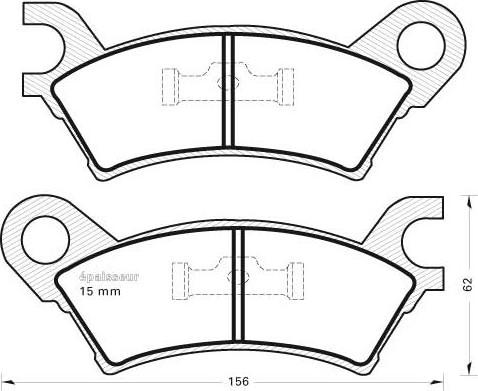 Japanparts JPA 303 - Bremžu uzliku kompl., Disku bremzes ps1.lv