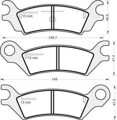 Japanparts JPP-300AF - Bremžu uzliku kompl., Disku bremzes ps1.lv