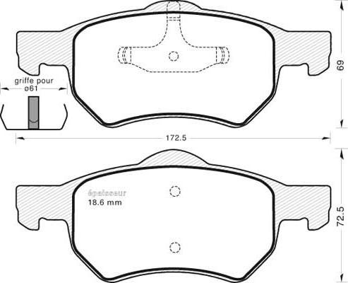 Japanparts PA096P - Bremžu uzliku kompl., Disku bremzes ps1.lv