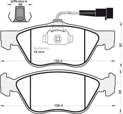 FIAT 0077362674 - Bremžu uzliku kompl., Disku bremzes ps1.lv