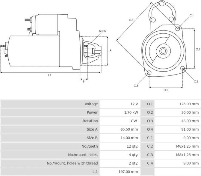 Mitsubishi M0T22473 - Starteris ps1.lv