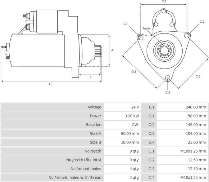 Mitsubishi M2T56871 - Starteris ps1.lv