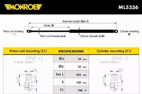 FPS FP 0065 290 - Gāzes atspere, Motora pārsegs ps1.lv