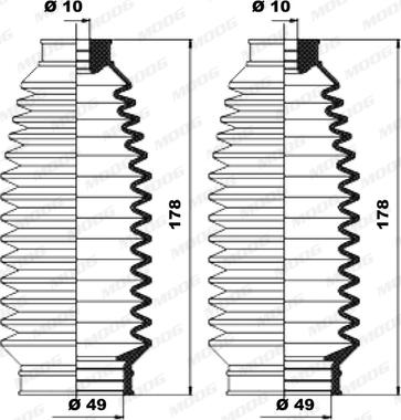 Moog K150084 - Putekļusargu komplekts, Stūres iekārta ps1.lv