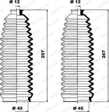Moog K150080 - Putekļusargu komplekts, Stūres iekārta ps1.lv