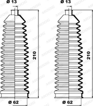 Moog K150087 - Putekļusargu komplekts, Stūres iekārta ps1.lv