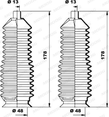 Moog K150169 - Putekļusargu komplekts, Stūres iekārta ps1.lv