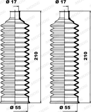 Moog K150172 - Putekļusargu komplekts, Stūres iekārta ps1.lv