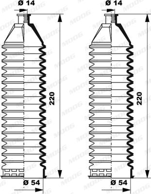 Moog K150256 - Putekļusargu komplekts, Stūres iekārta ps1.lv