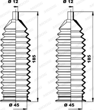Moog K150206 - Putekļusargu komplekts, Stūres iekārta ps1.lv