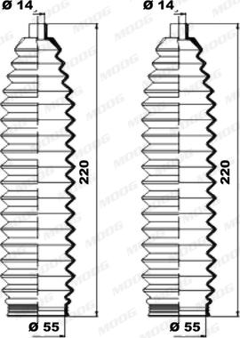 Moog K150219 - Putekļusargu komplekts, Stūres iekārta ps1.lv
