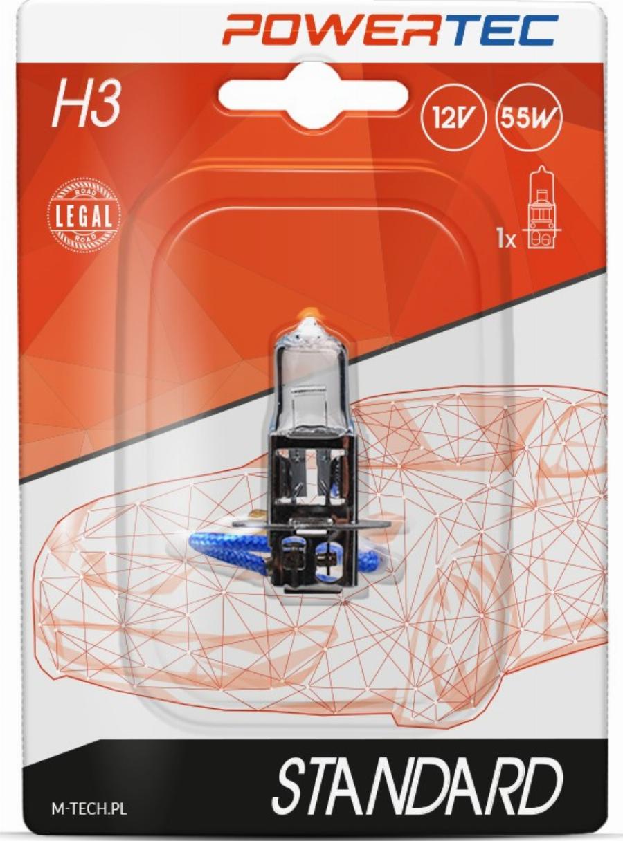 M-Tech PTZ3-01B - Kvēlspuldze, Tālās gaismas lukturis ps1.lv