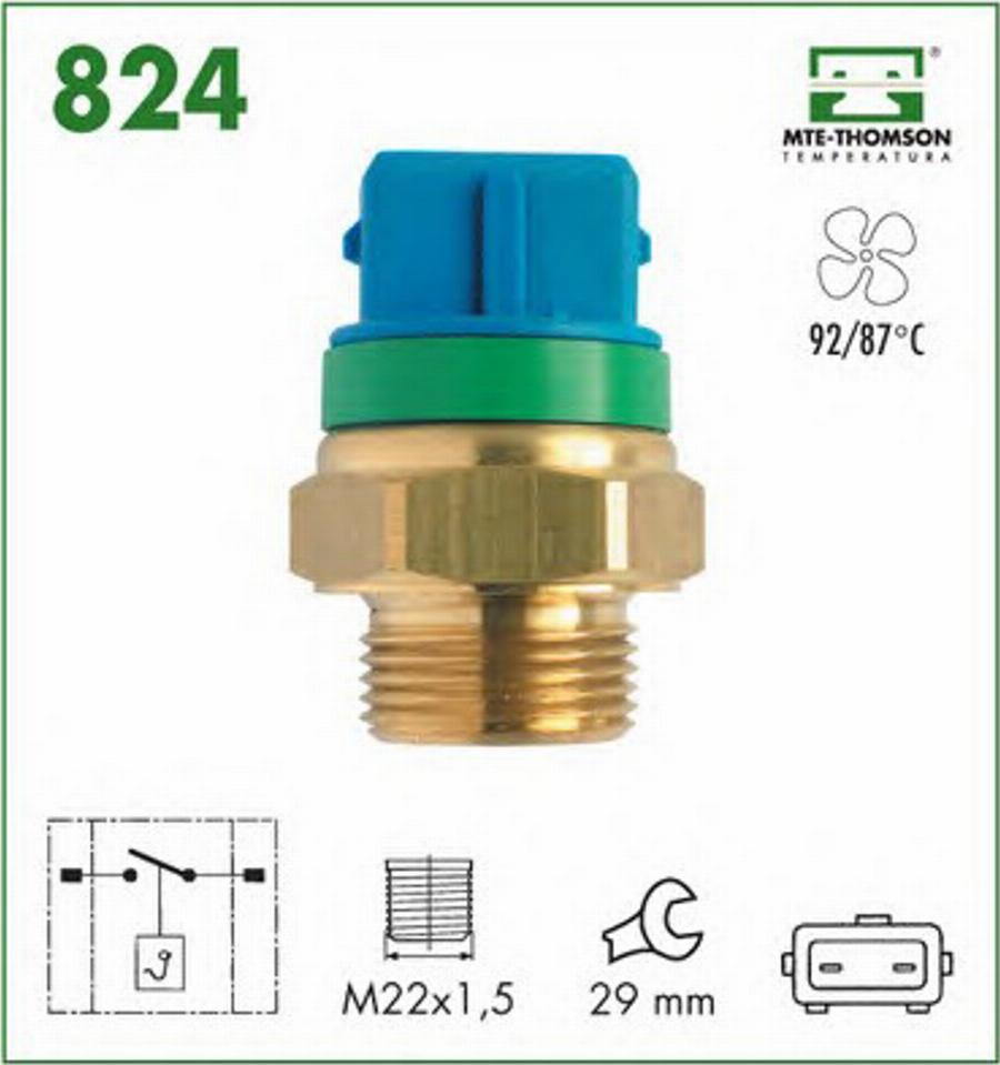 MTE-Thomson 824 - Termoslēdzis, Radiatora ventilators ps1.lv