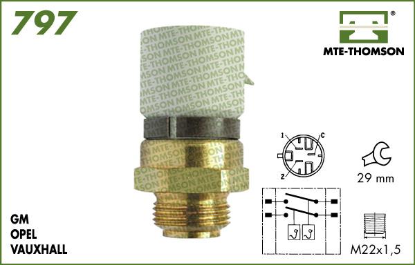 MTE-Thomson 797.100/105 - Termoslēdzis, Radiatora ventilators ps1.lv