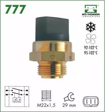 MTE-Thomson 777 - Termoslēdzis, Radiatora ventilators ps1.lv