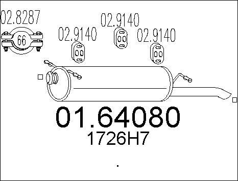 MTS 01.64080 - Izplūdes gāzu trokšņa slāpētājs (pēdējais) ps1.lv