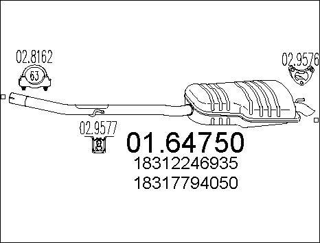 MTS 01.64750 - Izplūdes gāzu trokšņa slāpētājs (pēdējais) ps1.lv