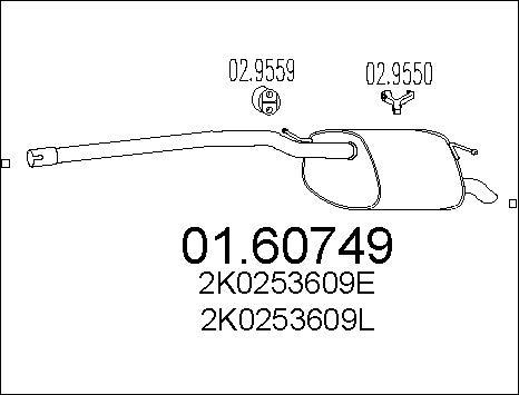 MTS 01.60749 - Izplūdes gāzu trokšņa slāpētājs (pēdējais) ps1.lv