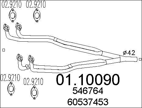 MTS 01.10090 - Izplūdes caurule ps1.lv