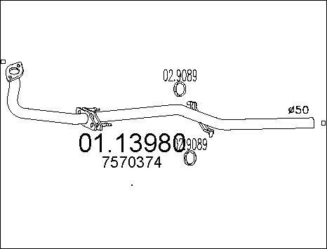 MTS 01.13980 - Izplūdes caurule ps1.lv