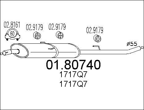 MTS 01.80740 - Vidējais izpl. gāzu trokšņa slāpētājs ps1.lv
